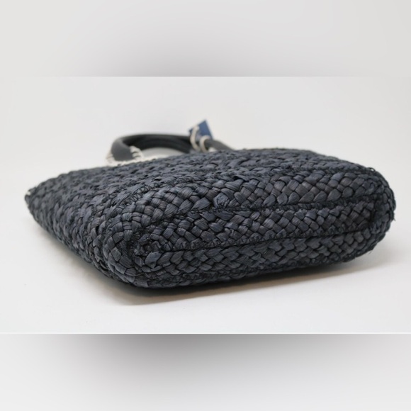 New Universal Thread Black & White Straw Mini Beach Purse/Bag - Picture 5 of 5